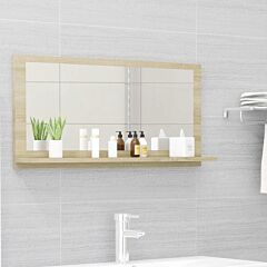 Bathroom Mirror Sonoma Oak 31.5"x4.1"x14.6" Chipboard - Brown