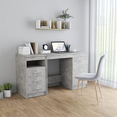Desk Concrete Gray 55.1"x19.7"x29.9" Chipboard - Grey