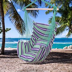Free Shipping Distinctive Cotton Canvas Hanging Rope Chair With Pillows Green Yj - Blue