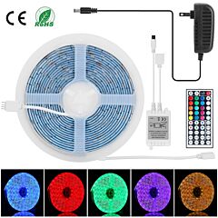 Led Strip Lights 16.4ft 150 Leds Rgb Color Changing Lamp Ip65 Waterproof 5050 Led Dimmable Led Decorative Lights - White