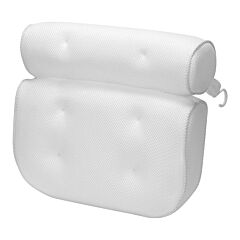 Bathtub Pillow Suction Cup Bath Pillow Air Mesh Breathable Spa Bath Pillow Neck Head Support - White