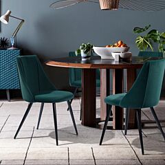 Velvet Upholstered Side Chair/dinning Chair (set Of 2) - Green - Green