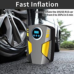 Tire Inflator Portable Air Compressor, 12v Dc Air Pump For Car Tires With Digital Pressure Gauge 150psi And Emergency Led Light, Tire Pump For Car - As Pic