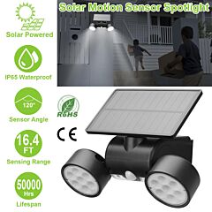 Solar Wall Light Outdoor Pir Motion Sensor Dusk To Dawn Solar Lamps - Black