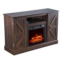 Zokop 47 Inch Log Brown Fireplace Tv Cabinet 1400w Single Color/fake Firewood/heating Wire/with Small Remote Control Rt - Brown