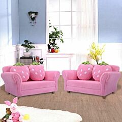 Pi Kids Strawberry Armrest Chair Sofa - Pink
