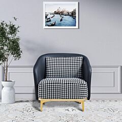 Accent Chair Armchair Black White  Gunny - Black White