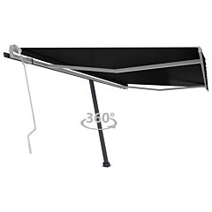 Freestanding Manual Retractable Awning 157.5"x118.1" Anthracite - Anthracite