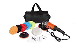Buffer Polisher ,rotary Polisher Sander, Car Polishing Machine 10-amp Electric 7” Pad With Accessory Kit 6 Variable Speeds To Buff, Polish, Smooth And Finish –ideal For Cars, Boats Yf - Orange+black