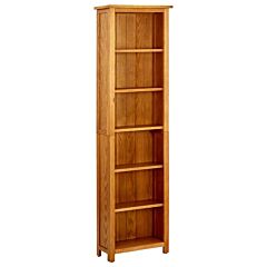 6-tier Bookcase 20.4"x8.6"x70.8" Solid Oak Wood - Brown