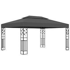 Gazebo With Double Roof 118.1"x157.5" Anthracite - Anthracite