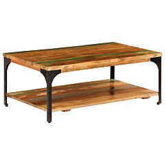 Coffee Table With Shelf 39.4"x23.6"x13.8" Solid Reclaimed Wood - Brown