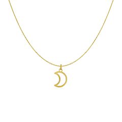 14k Yellow Gold Necklace with Moon