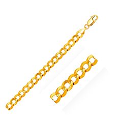 7.0mm 10k Yellow Gold Curb Chain