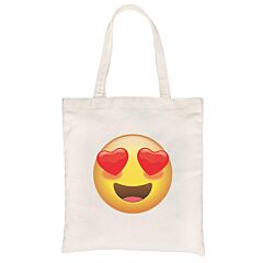 Emoji-Heart Eyes Canvas Shoulder Bag Exciting Loving Perfect Gift