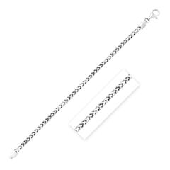 Sterling Silver Rhodium Plated Square Franco Chain 4.2mm
