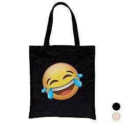 Emoji-Laughing Canvas Shoulder Bag Optimistic Fun Halloween Costume