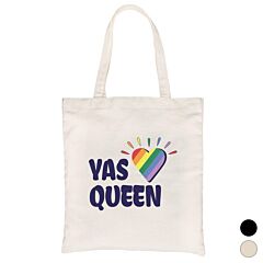 LGBT Yas Queen Rainbow Heart Canvas Bag