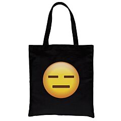 Emoji-Emotionless Canvas Shoulder Bag Silly Enthusiastic