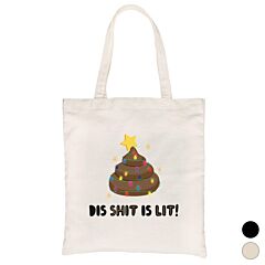Dis Shit Is Lit Poop Canvas Bag