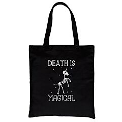 Death is Megical Unicorn Skeleton Halloween Canvas Shoulder Bag