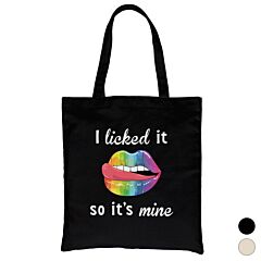 LGBT Licked It Mine Rainbow Canvas Bag