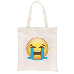 Emoji-Crying Canvas Shoulder Bag Joking Perfect Halloween Costume