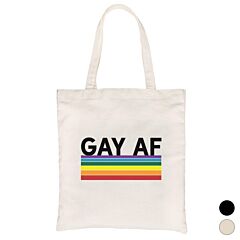 LGBT Gay AF Rainbow Stripes Canvas Bag
