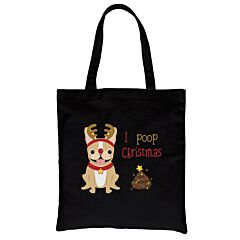 Frenchie Christmas Poop Canvas Bag