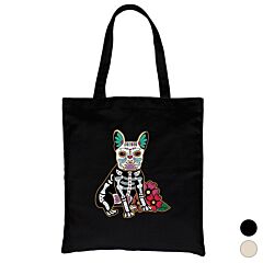 Frenchie Day Of Dead Halloween Costume Cute Canvas Shoulder Bag