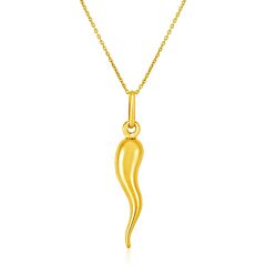 14k Yellow Gold Pendant with Polished Abstract Swirl