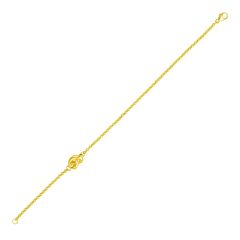 14k Yellow Gold Chain Bracelet with Polished Knot