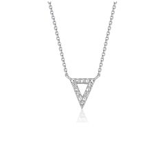 Diamond Inverted Triangle Pendant in 14k White Gold