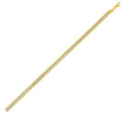 Triple Strand Rope Chain Bracelet in 10k Two Tone Gold