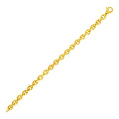 14k Yellow Gold Polished Oval Link Bracelet