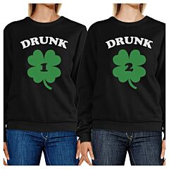 Drunk1 Drunk2 Cute Best Friend Matching Sweatshirt Funny Gift Ideas