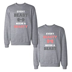 Beauty And Beast Needs Each Others Couple Tops Matching Sweatshirts