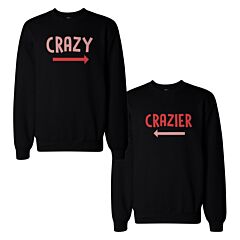 Funny Crazy and Crazier BFF Matching SweatShirts Front and Back Design