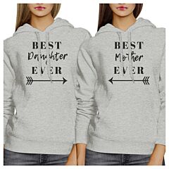 Best Daughter Mother Ever Grey Couple Hoodie Funny Gifts For Moms