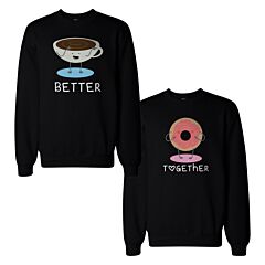 Coffee And Donut Couple Sweatshirts Cute Matching Gift For Christmas
