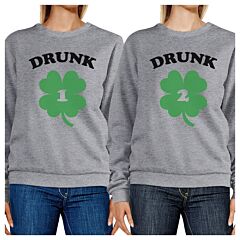 Drunk1 Drunk2 Funny Graphic Matching Sweatshirts For Best Friends