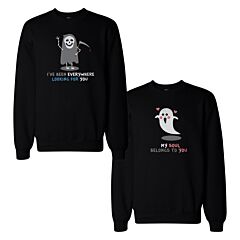 Death Eater And Ghost Couple Sweatshirts Halloween Matching Tops