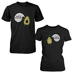 Let's Avocuddle Cute Couple Shirts Matching Avocado Black Tshirts Set Funny Tees