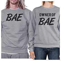 Bae And Owner Of Bae Matching Couple Grey Sweatshirts