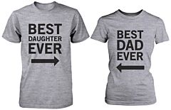 Matching Grey T-Shirts Set For Dad and Daughter - Best Dad / Beast Daughter