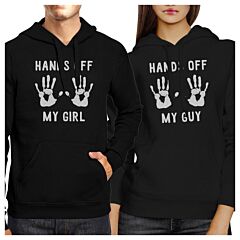 Hands Off My Girl And My Guy Matching Couple Black Hoodie
