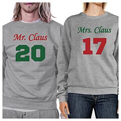 Mr. And Mrs. Claus Matching Couple Grey Sweatshirts