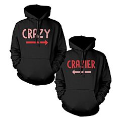 Funny Crazy and Crazier BFF Matching Best Friend Hoodies Front Back Design