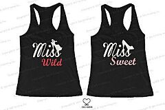 BFF Tank Tops Miss Wild n Miss Sweet with Shoes Matching for Best Friends