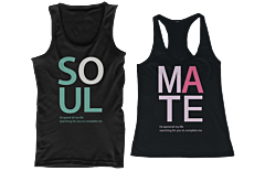 SOUL MATE Couple Tank Tops Cute His and Her Matching Tanks for Couples